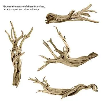 Koyal Wholesale 18” Driftwood Terrarium Decor, Clean California Manzanita Drift Wood Reptile Decor, Driftwood Decor for Home, Desert Reptile Supplies, Small or Large Driftwood Branches for Reptiles