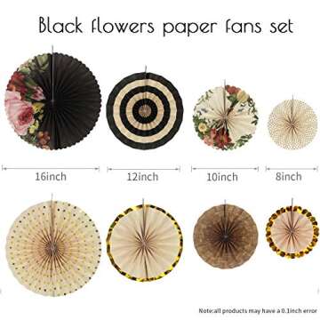 zilue Party Hanging Paper Fans Decoration Set for Wedding Birthday Party Mother's Day Round Events A...