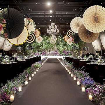 zilue Party Hanging Paper Fans Decoration Set for Wedding Birthday Party Mother's Day Round Events Accessories Set of 8