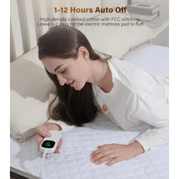 Heated Mattress Pad Queen 80"×60", Fits Mattresses up to 25.6" Deep, 10 Heat Settings, Dual Controllers, Fast Heating, Memory & Preheat Functions, 12-Hour Auto-Off