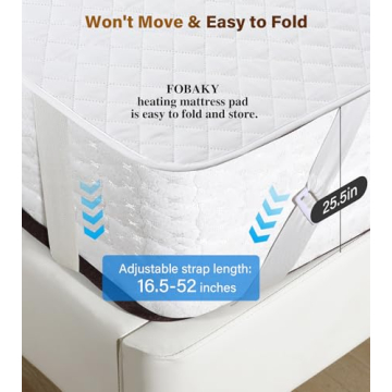 Heated Mattress Pad Queen 80"×60", Fits Mattresses up to 25.6" Deep, 10 Heat Settings, Dual Controllers, Fast Heating, Memory & Preheat Functions, 12-Hour Auto-Off