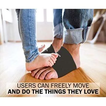 Physix Gear Arch Support Bands for Foot discomfort comfort - Arch comfort Compression Bands, Arch Support Band for Plantar Fasciitis, Arch Compression Support, Arch Sleeves, Foot Arch, Black, S