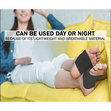 Physix Gear Arch Support Bands for Foot discomfort comfort - Arch comfort Compression Bands, Arch Support Band for Plantar Fasciitis, Arch Compression Support, Arch Sleeves, Foot Arch, Black, S