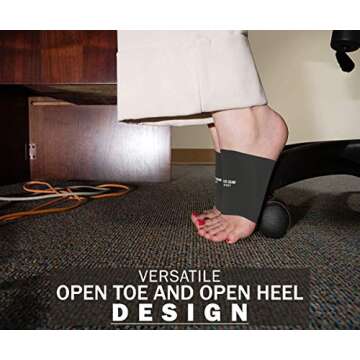 Physix Gear Arch Support Bands for Foot discomfort comfort - Arch comfort Compression Bands, Arch Support Band for Plantar Fasciitis, Arch Compression Support, Arch Sleeves, Foot Arch, Black, S