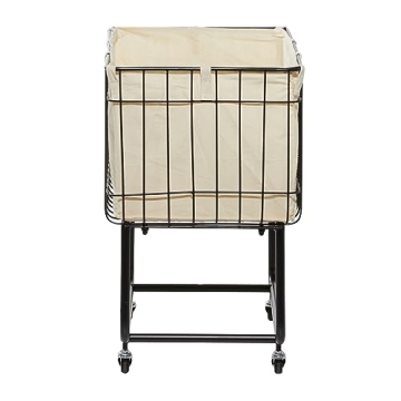 Deco 79 Black Metal Storage Cart with Wheels 24x16x26
