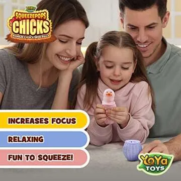 Yoya Toys Squeeze pops Chick Squishy - Bird Squishy Fidget Toy, Popping Egg Chicken Plush - Pop Up Fidget Toy, Stress Relief Squishy Toy - Autism/ADHD Fidget - Set of 3 Chicken Nugget Squishy