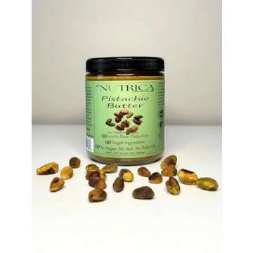 Gourmet 100% Pure Pistachio Butter - No Additives, Vegan, 18.5oz