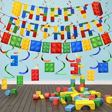 Vibrant 23 Pieces Building Block Party Supplies Set