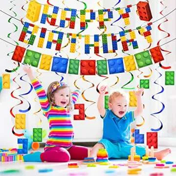 Vibrant 23 Pieces Building Block Party Supplies Set