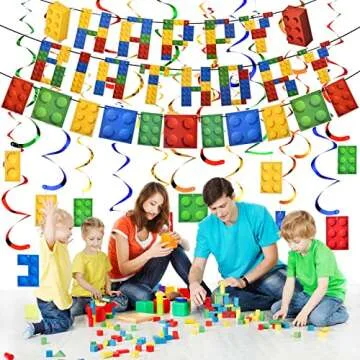 Vibrant 23 Pieces Building Block Party Supplies Set