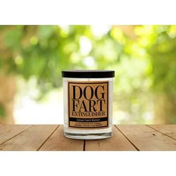 Funny Dog Candles for Dog Lovers, Dog Gifts for Dog Lovers Dog Mom Gifts for Women, Pet Mom, Fur Mamas, Dog Dads, Foster, Rescue, Adoption. Scented, Soy Jar Candle, 10 oz. (Dog Fart Extinguisher)