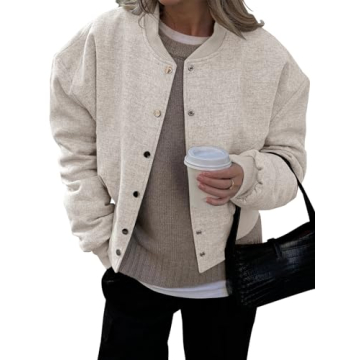 Stylish Fisoew Women's Oversized Wool Bomber Jacket - Cozy Winter Essential