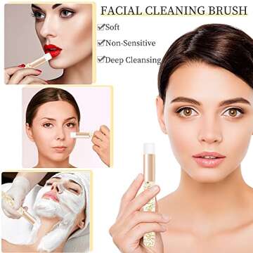 30PCS Crystal Lash Extension Cleanser Shampoo Brushes Peel Off Blackhead Brush Remover Tool,Nose Pore Deep Cleaning Brush For Eyelash Extensions (glittler gold)