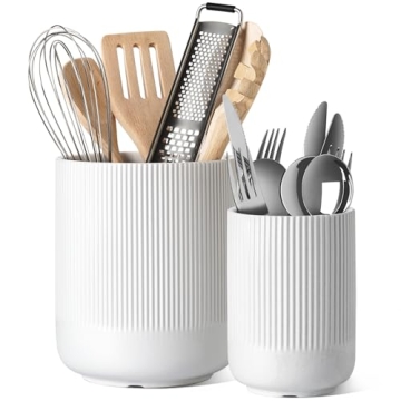 Ceramic Utensil Holder Set for Kitchen Countertop