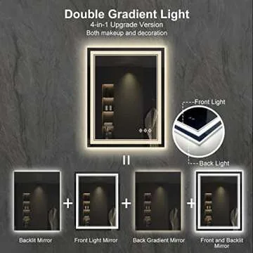VanPokins LED Bathroom Mirror with Gradient Lighting