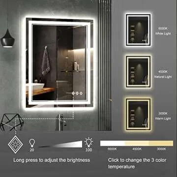 VanPokins LED Bathroom Mirror with Gradient Lighting