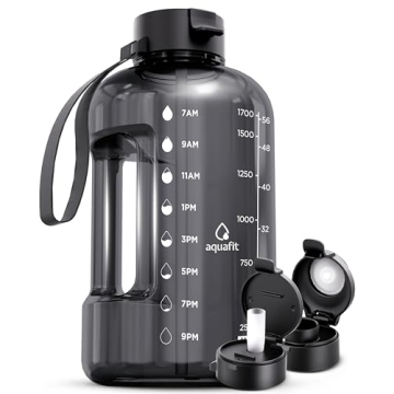 AQUAFIT 64 oz Water Bottle with Straw & Time Marker