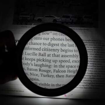 Magnifying Glass with Light, 10X Handheld Large Magnifying Glass 12 LED Illuminated Lighted Magnifier for Macular Degeneration, Seniors Reading, Soldering, Inspection, Coins, Jewelry, Exploring