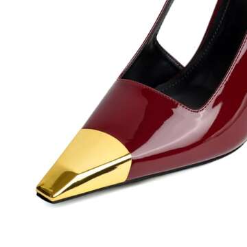 Stylish Vertundy Burgundy Slingback Heels for Women