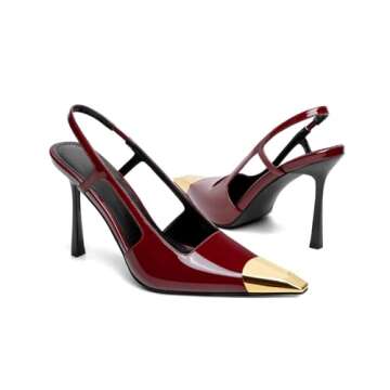Stylish Vertundy Burgundy Slingback Heels for Women