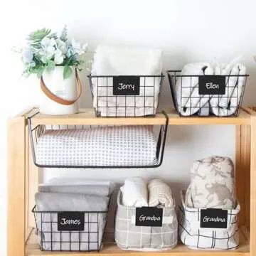 Mr. Pen- Basket Labels Clip On Set, 32 pcs, 30 Removable Bin Labels Clip On with 2 Chalk Markers, Storage Bin Labels for Storage Bins, Clip On Labels for Storage Bins, Basket Tags, Bin Clips