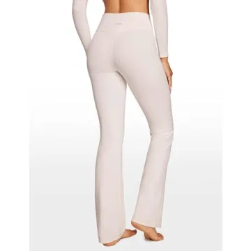 Shop INGIA High Waist Mini Flared Leggings in Coconut White