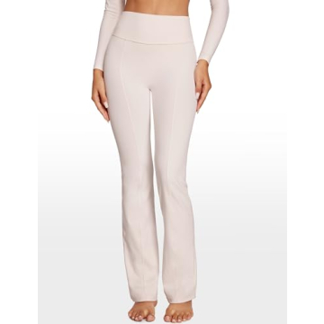Shop INGIA High Waist Mini Flared Leggings in Coconut White
