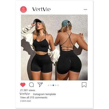 VertVie 3 Pack Backless Sports Bras for Women
