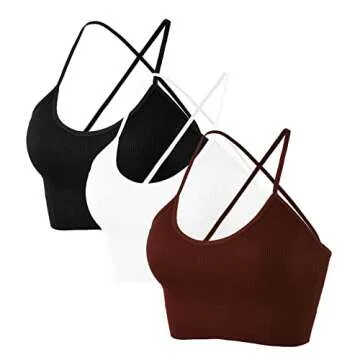 VertVie 3 Pack Backless Sports Bras for Women