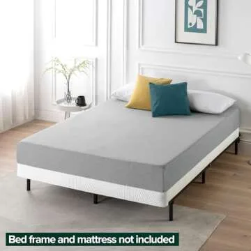 ZINUS 4 Inch Box Spring with Cover, No Assembly Mattress Foundation, Sturdy Metal Structure, Queen, White