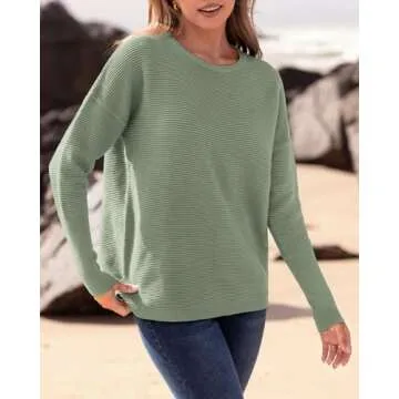 BTFBM Women Fall Sweater - Cozy Ribbed Knit Pullover