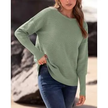 BTFBM Women Fall Sweater - Cozy Ribbed Knit Pullover