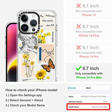 MOSNOVO Case for iPhone 14 Pro Max, [Buffertech 6.6ft Military-Grade Drop Protection] [Anti Peel Off...