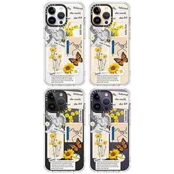 MOSNOVO Case for iPhone 14 Pro Max, [Buffertech 6.6ft Military-Grade Drop Protection] [Anti Peel Off Tech] Clear TPU Bumper Phone Case Cover Design - Vintage Collage Art