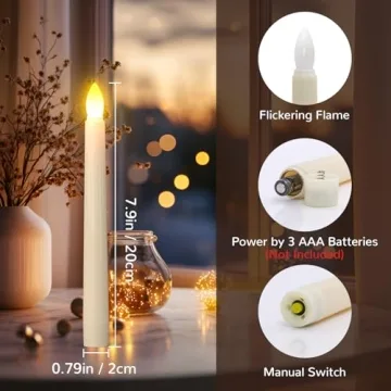PChero Remote-Controlled Flameless Taper Candles for All Occasions