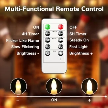 PChero Remote-Controlled Flameless Taper Candles for All Occasions