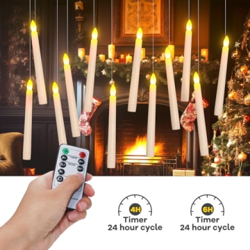 PChero Remote-Controlled Flameless Taper Candles for All Occasions