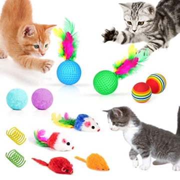 34 PCS Cat Toy Set for Playful Indoor Kitties 34Pcs Cat Toys Kitten Toys