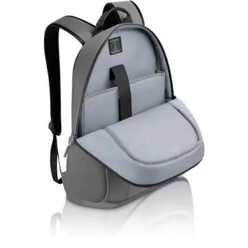 Dell 14-16 EcoLoop Urban Backpack - CP4523G - 20L Capacity, Adjustable Shoulder Carrying Straps, Weather-Resistant, Double Zipper Closure, Padded Sleeve, Air Mesh Padded Back - Gray