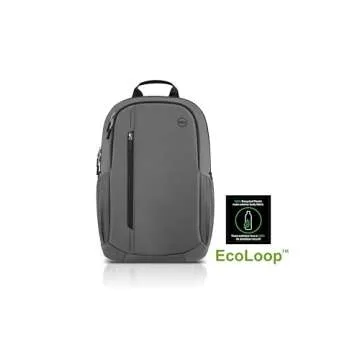 Dell 14-16 EcoLoop Urban Backpack - CP4523G - 20L Capacity, Adjustable Shoulder Carrying Straps, Weather-Resistant, Double Zipper Closure, Padded Sleeve, Air Mesh Padded Back - Gray