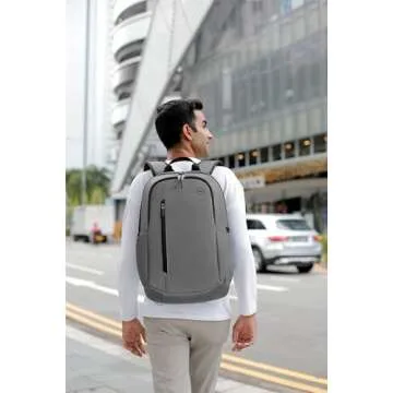 Dell 14-16 EcoLoop Urban Backpack - CP4523G - 20L Capacity, Adjustable Shoulder Carrying Straps, Weather-Resistant, Double Zipper Closure, Padded Sleeve, Air Mesh Padded Back - Gray