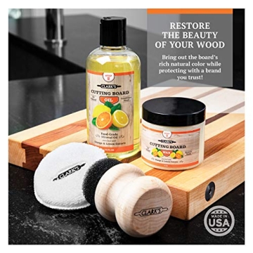 CLARK’S Cutting Board Oil Wax Kit Natural Wood Care
