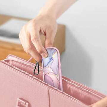 Fintie Pencil Holder Case for Apple Pencil Pro, Apple Pencil (USB-C) & Apple Pencil (1st / 2nd Gen), Soft Neoprene Zipper Carrying Bag Sleeve Pouch for Samsung Stylus, Surface Pen, Dreamy Marble