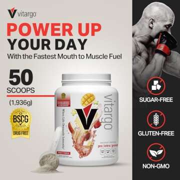 Vitargo Carbohydrate Powder, 2X Faster Digesting, 4.4 LB Fruit Punch, No Bloat, No Crash, Pre, Intra...