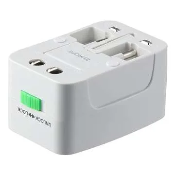 Urjumpea Travel Conversion Plug Copper Durable ABS Multifunctional Adapter Portable US EU & UK Plugs International Power Adapter Plug Electronic Product