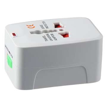 Urjumpea Travel Conversion Plug Copper Durable ABS Multifunctional Adapter Portable US EU & UK Plugs International Power Adapter Plug Electronic Product