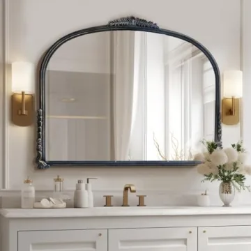 OUSHUAI Antique Gold Vintage Mirror for Home Decor