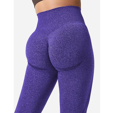 YEOREO Women Seamless Workout Leggings Gym High Waist Smile Contour Yoga Pants Electric Blue