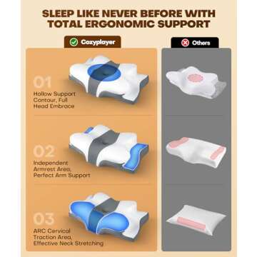 Cozyplayer Cooling Cervical Neck Pillow for Sleep Relief