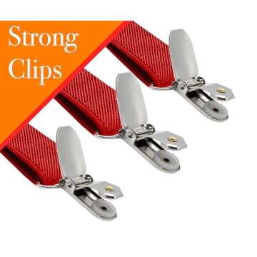 trilece Red Suspenders for Men - Mens Suspender, Adjustable Y Back Style Suspender Women, Suspenders...